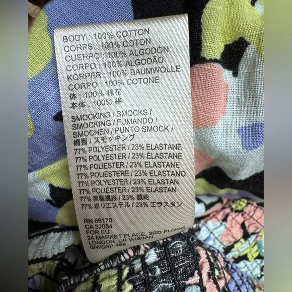 Free People Ariana Smocked Floral Puff Sleeve Smocked Top - Picture 12 of 14